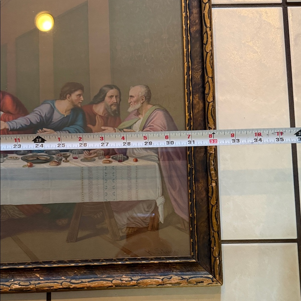 Vintage Framed Last Supper Wall Art - Picture 6 of 7